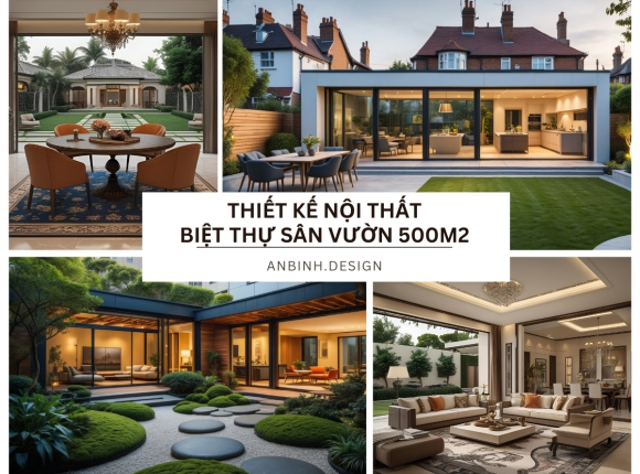 Thiết kế nội thất biệt thự sân vườn 500m2