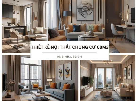 Mẫu thiết kế nội thất chung cư 68m2 phổ biến