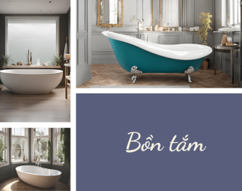 Bồn tắm đa dạng kích thước kiểu dáng