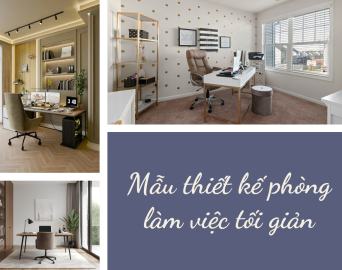 Mẫu thiết kế phòng làm việc tối giản