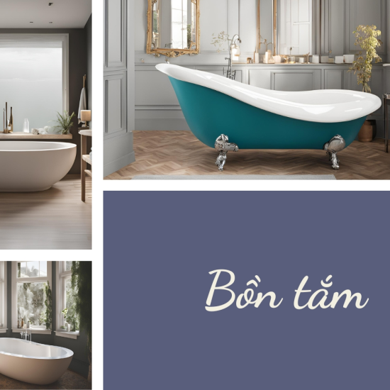 Bồn tắm đa dạng kích thước kiểu dáng