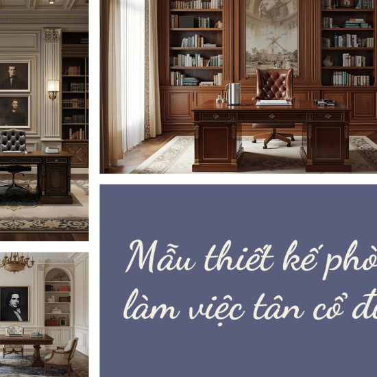 Mẫu thiết kế phòng làm việc tân cổ điển