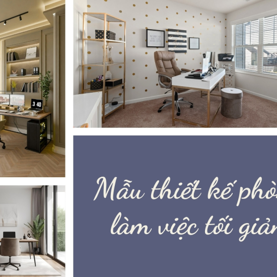 Mẫu thiết kế phòng làm việc tối giản