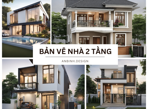 Các mẫu bản vẽ nhà 2 tầng HOT nhất