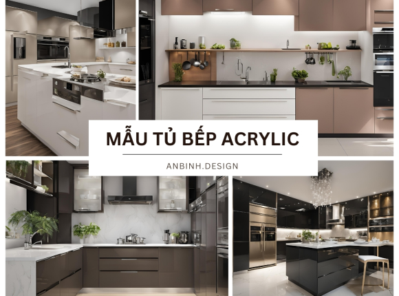 Mẫu Tủ Bếp Acrylic Bóng Gương Ấn Tượng