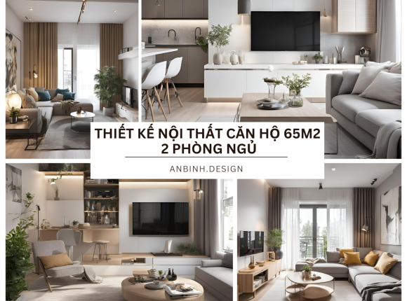 Mẫu Thiết Kế Nội Thất Căn Hộ 65m2 2 Phòng Ngủ