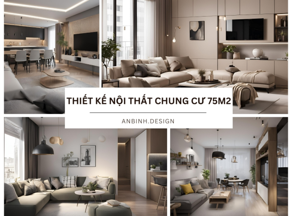 Mẫu thiết kế nội thất chung cư 75m2 thu hút