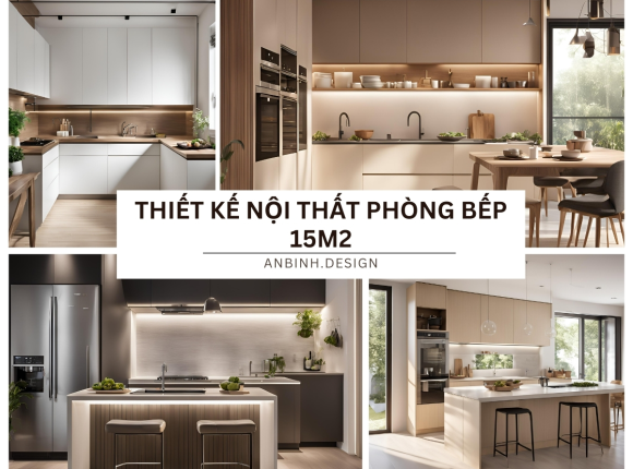Thiết kế nội thất phòng bếp 15m2 đầy sáng tạo