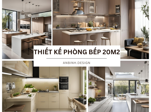 Mẫu thiết kế nội thất phòng bếp 20m2 bắt kịp xu hướng