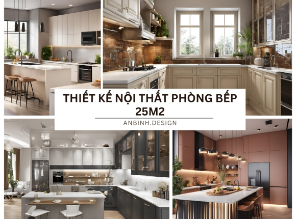 Thiết kế nội thất phòng bếp 25m2 thẩm mỹ cao
