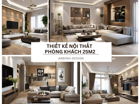 Thiết Kế Nội Thất Phòng Khách 25m2 Đẹp - Sang