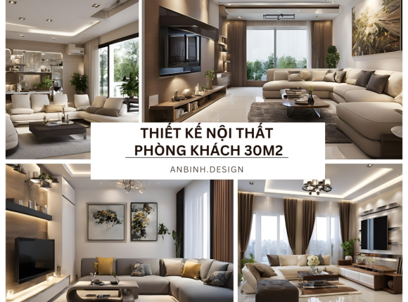 Thiết Kế Nội Thất Phòng Khách 30m2 Sang Trọng