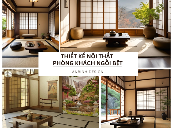 Mẫu Thiết kế nội thất phòng khách ngồi bệt đẹp mê hồn