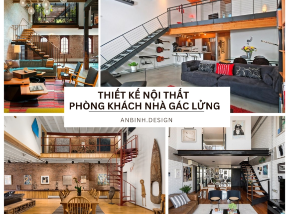 Thiết Kế Nội Thất Phòng Khách Nhà Gác Lửng Đẹp