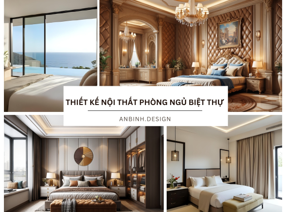 Thiết kế nội thất phòng ngủ biệt thự