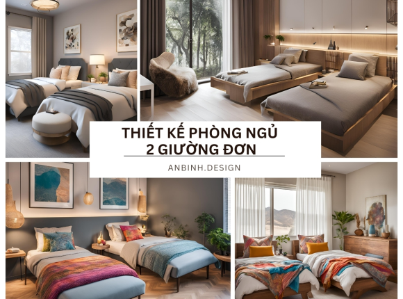 Thiết Kế Phòng Ngủ 2 Giường Đơn Tiện Nghi