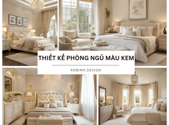Thiết Kế Phòng Ngủ Màu Kem Nhẹ Nhàng