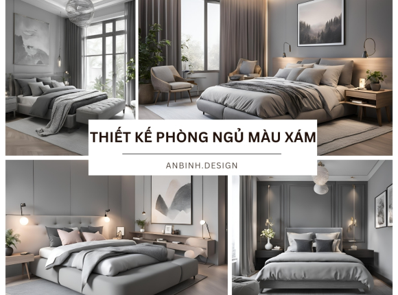 Thiết Kế Phòng Ngủ Màu Xám Thời Thượng