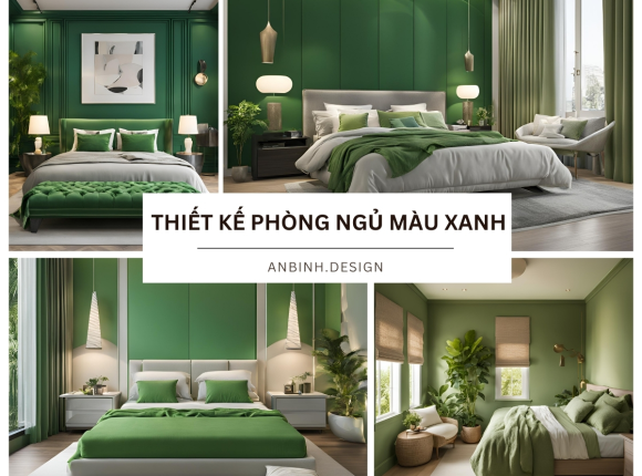 Thiết Kế Phòng Ngủ Màu Xanh Dịu Mát