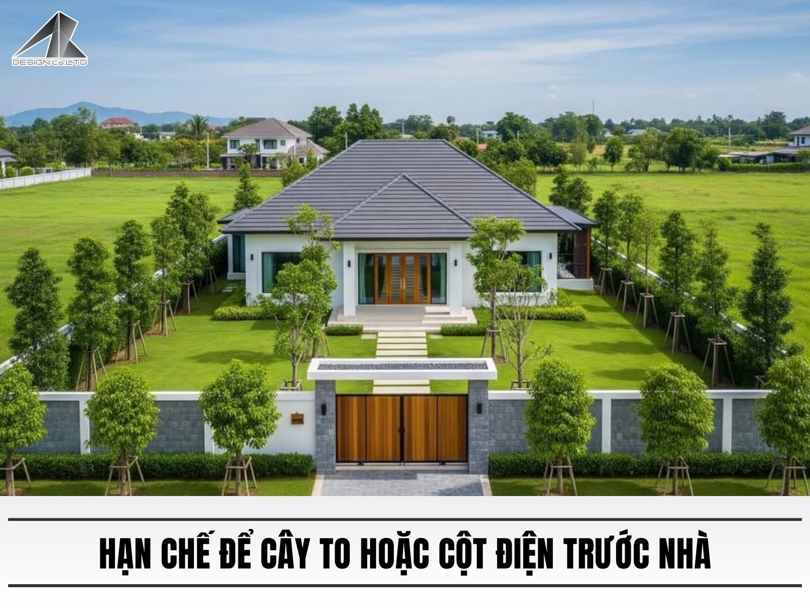 Hạn chế để cây to hoặc cột điện trước nhà