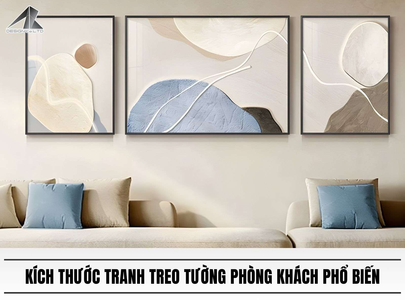 Kích thước tranh treo tường phòng khách phổ biến