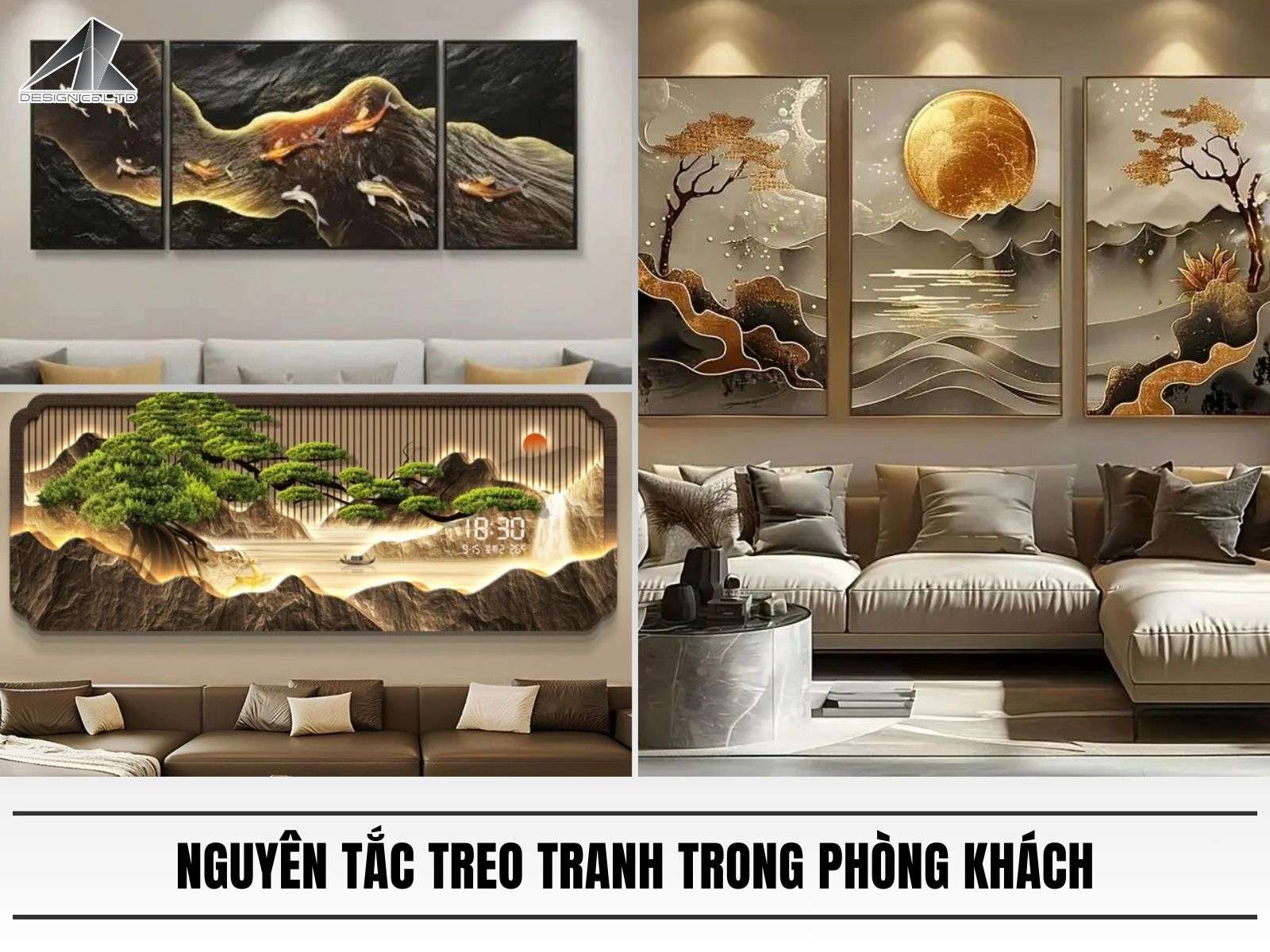 7 nguyên tắc treo tranh trong phòng khách