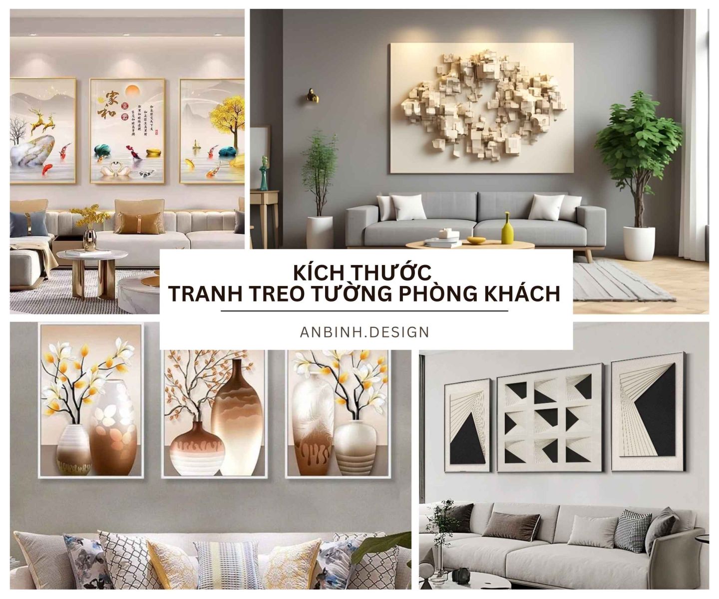 kích thước tranh treo tường phòng khách