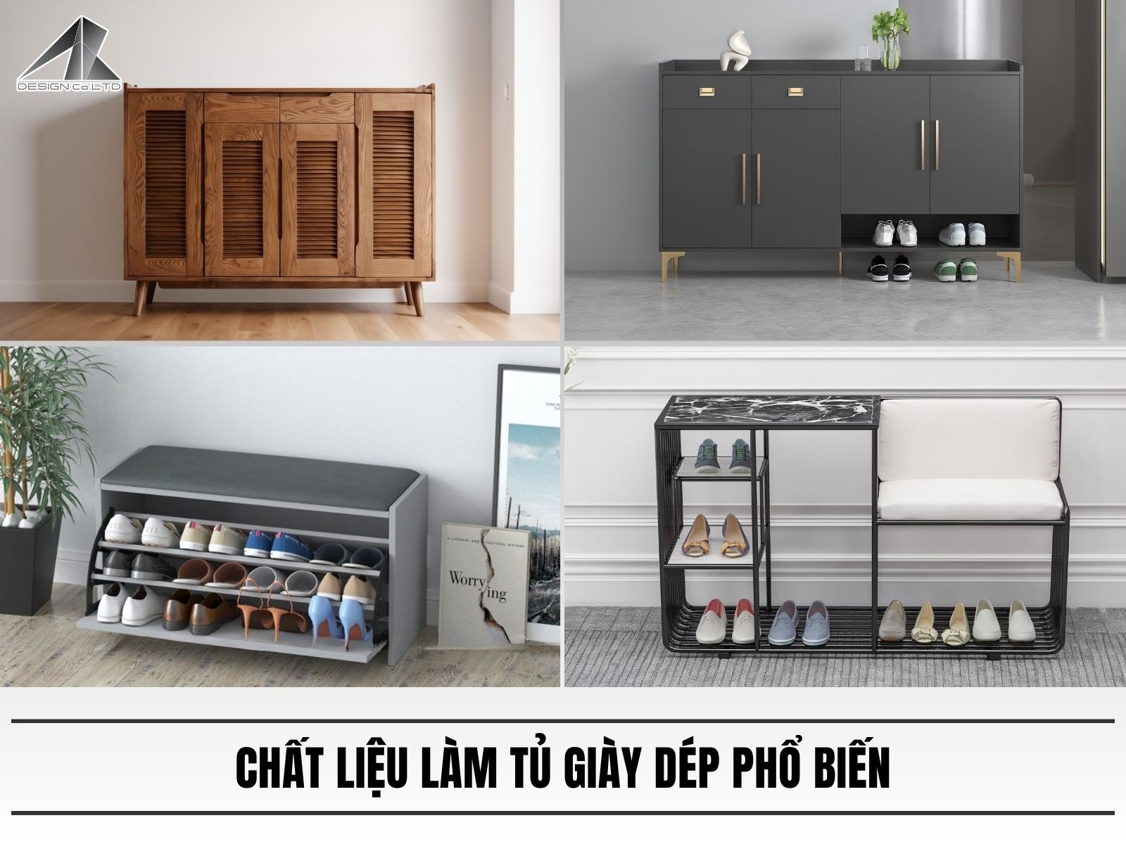 4 chất liệu làm tủ giày dép phổ biến