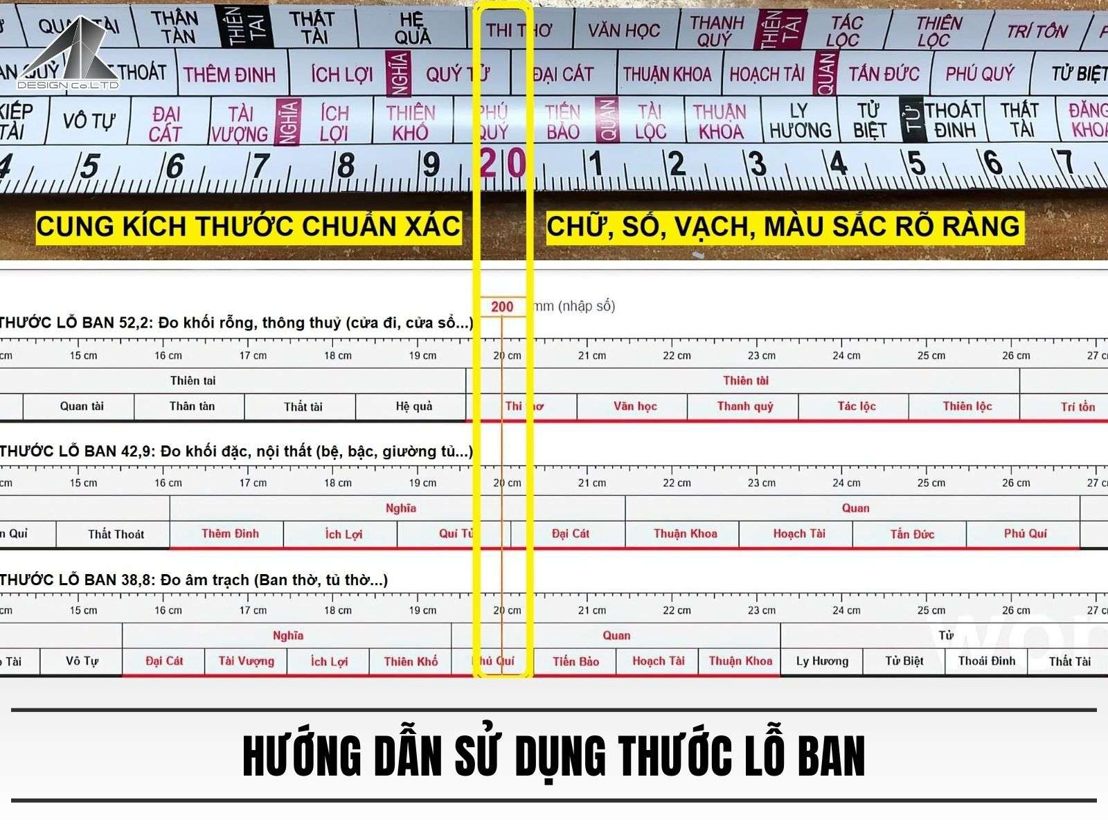 Hướng dẫn sử dụng thước lỗ ban
