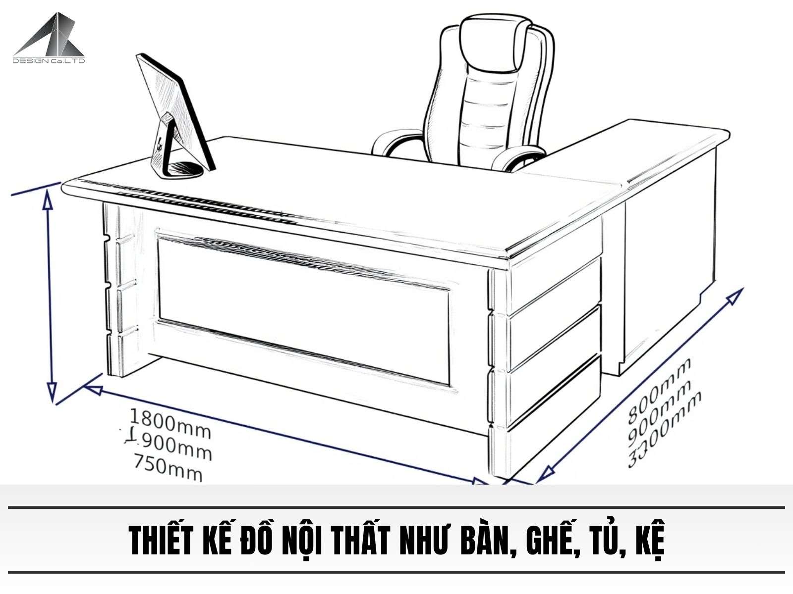 Thiết kế đồ nội thất như bàn, ghế, tủ, kệ