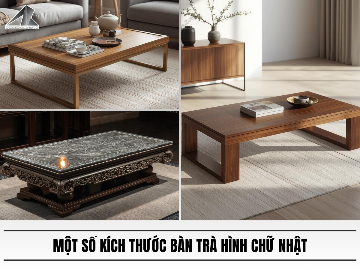 Kích thước bàn trà hình chữ nhật
