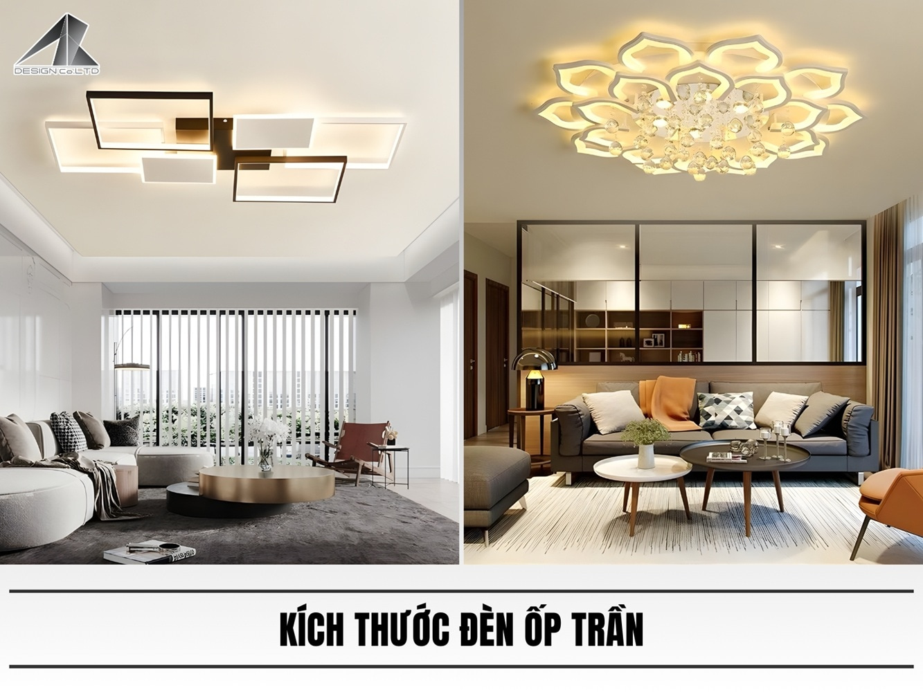 Kích thước đèn ốp trần