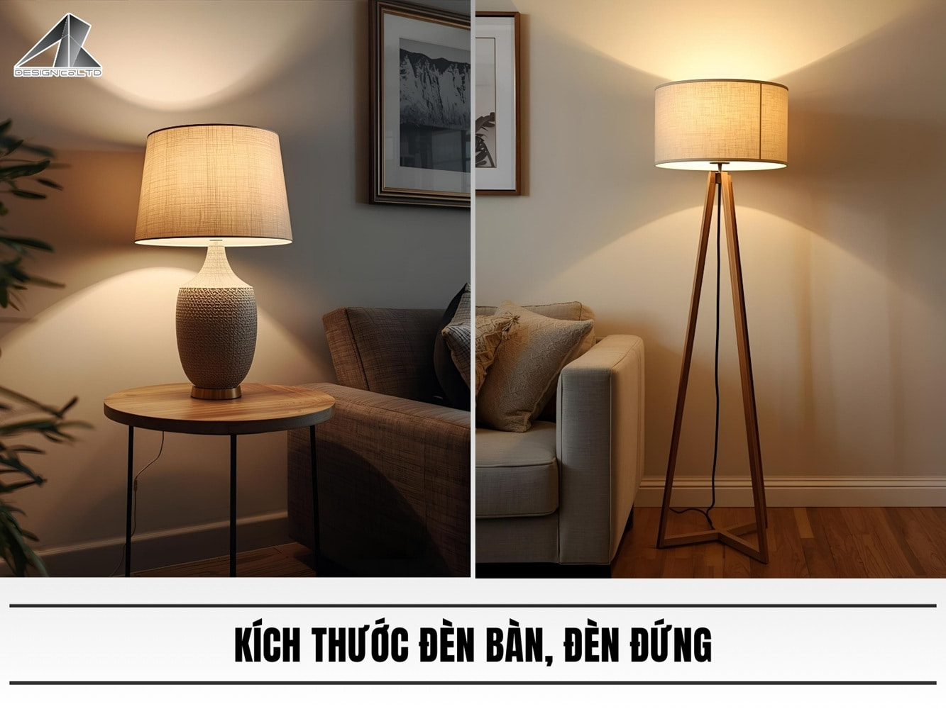 Kích thước đèn bàn, đèn đứng