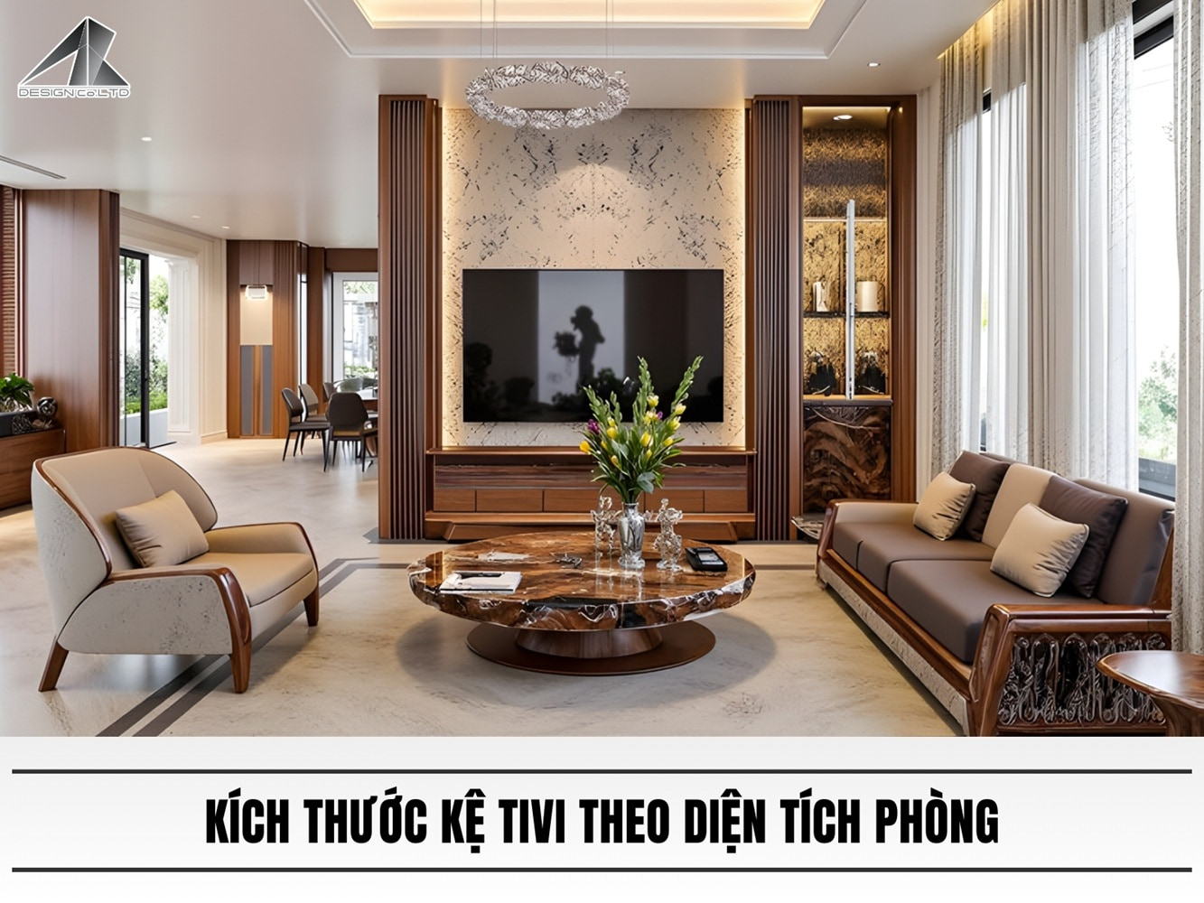 Kích thước kệ tivi theo diện tích phòng