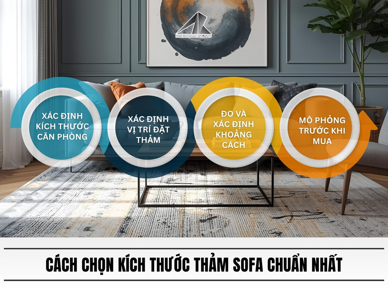 Cách chọn kích thước thảm sofa chuẩn nhất