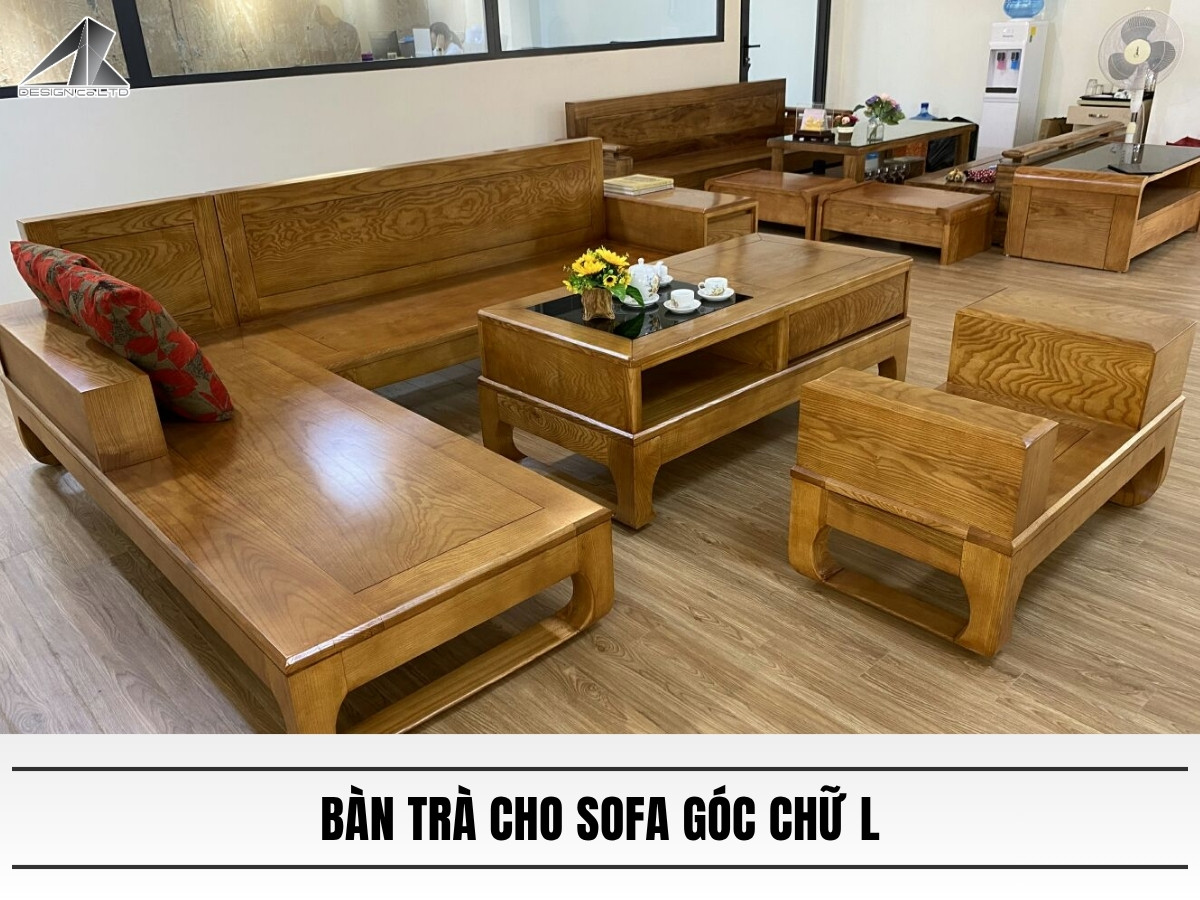 Bàn trà cho sofa góc chữ L