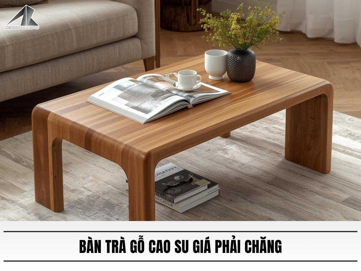 Bàn trà gỗ cao su giá phải chăng