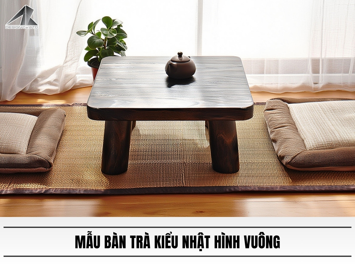 Mẫu bàn trà kiểu Nhật hình vuông