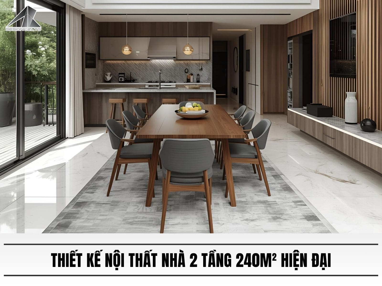 Thiet ke noi that nha 2 tang 240m² hien dai