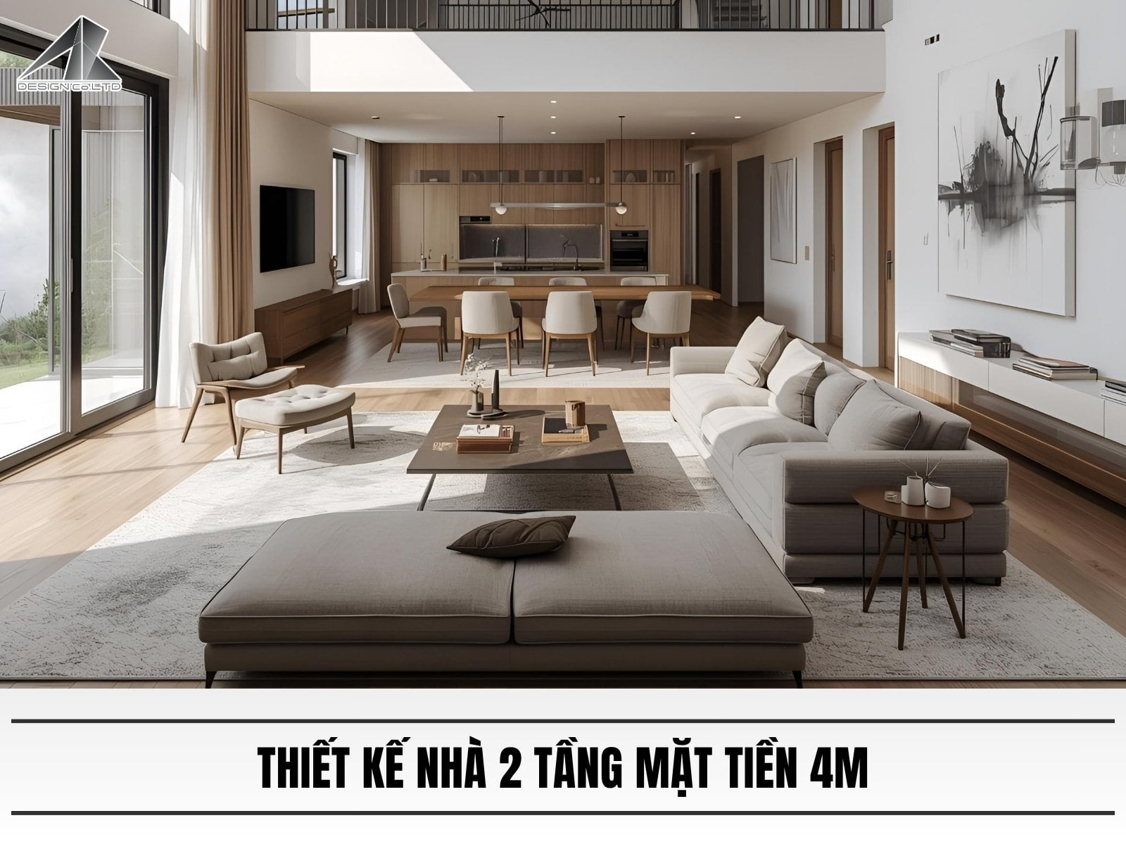 Thiet ke nha 2 tang mat tien 4m
