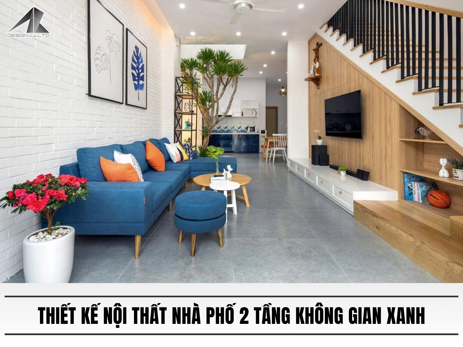 Thiet ke noi that nha pho 2 tang khong gian xanh