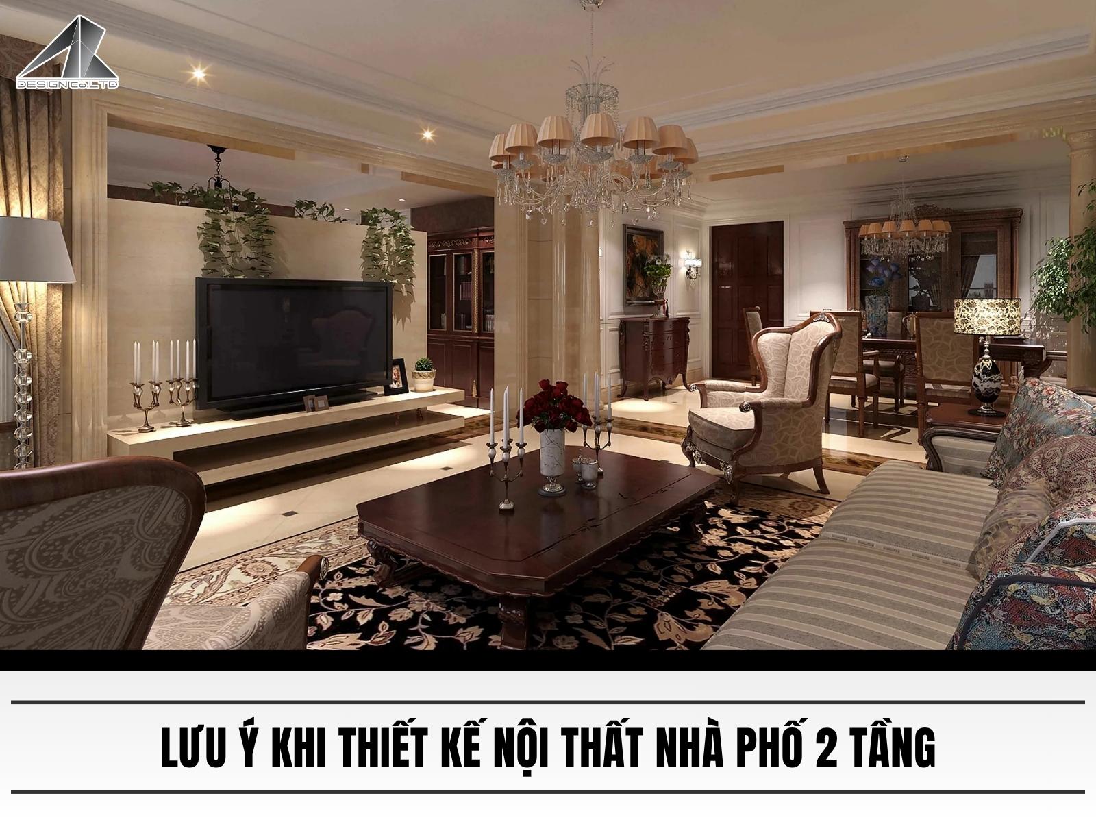 Luu y khi thiet ke noi that nha pho 2 tang