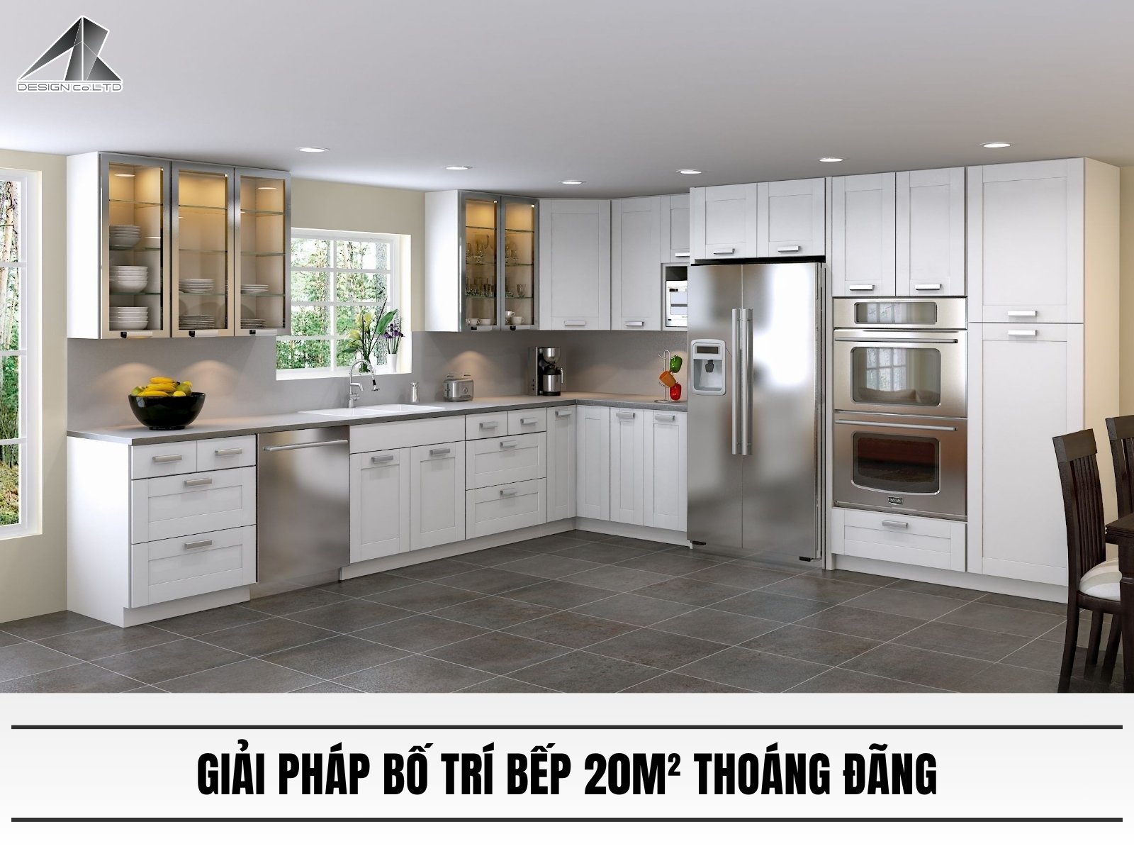 Giải pháp bố trí bếp 20m² thoáng đãng
