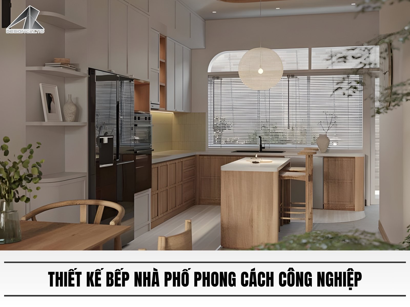Thiết kế bếp nhà phố phong cách công nghiệp