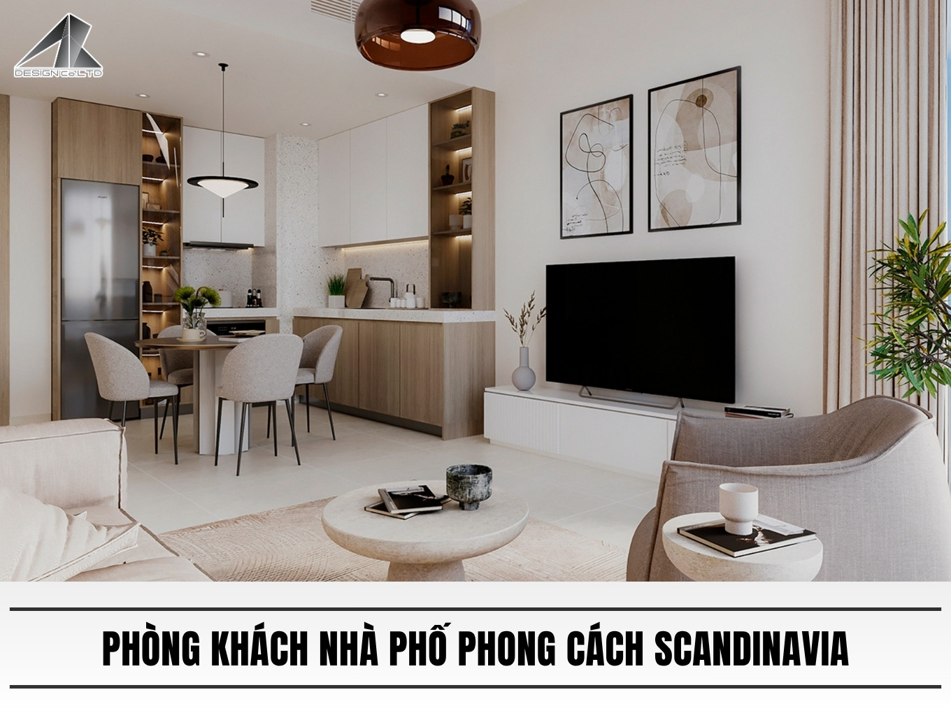 Thiet ke phong khach nha pho phong cach Scandinavia
