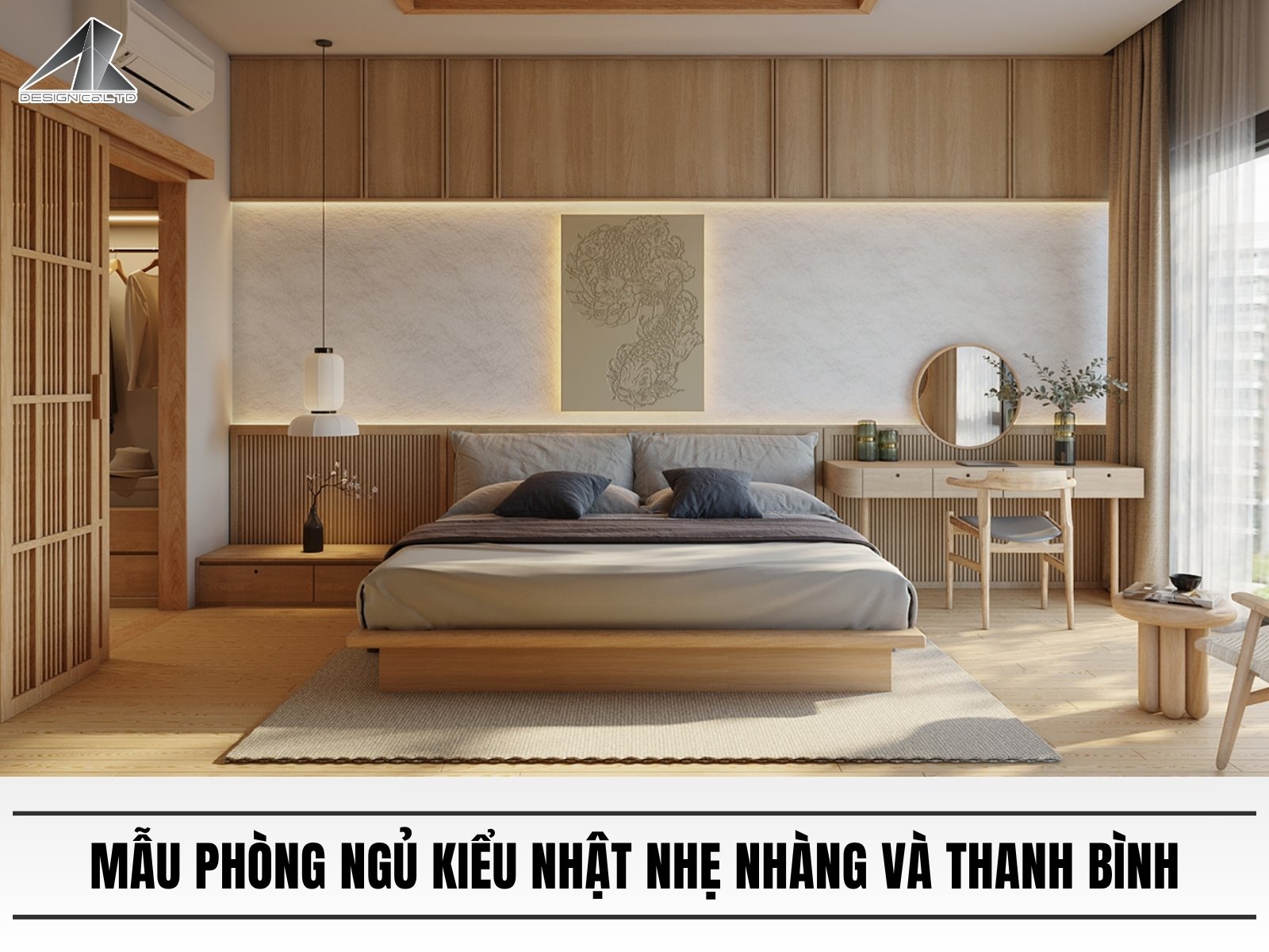Mẫu phòng ngủ kiểu Nhật nhẹ nhàng và thanh bình