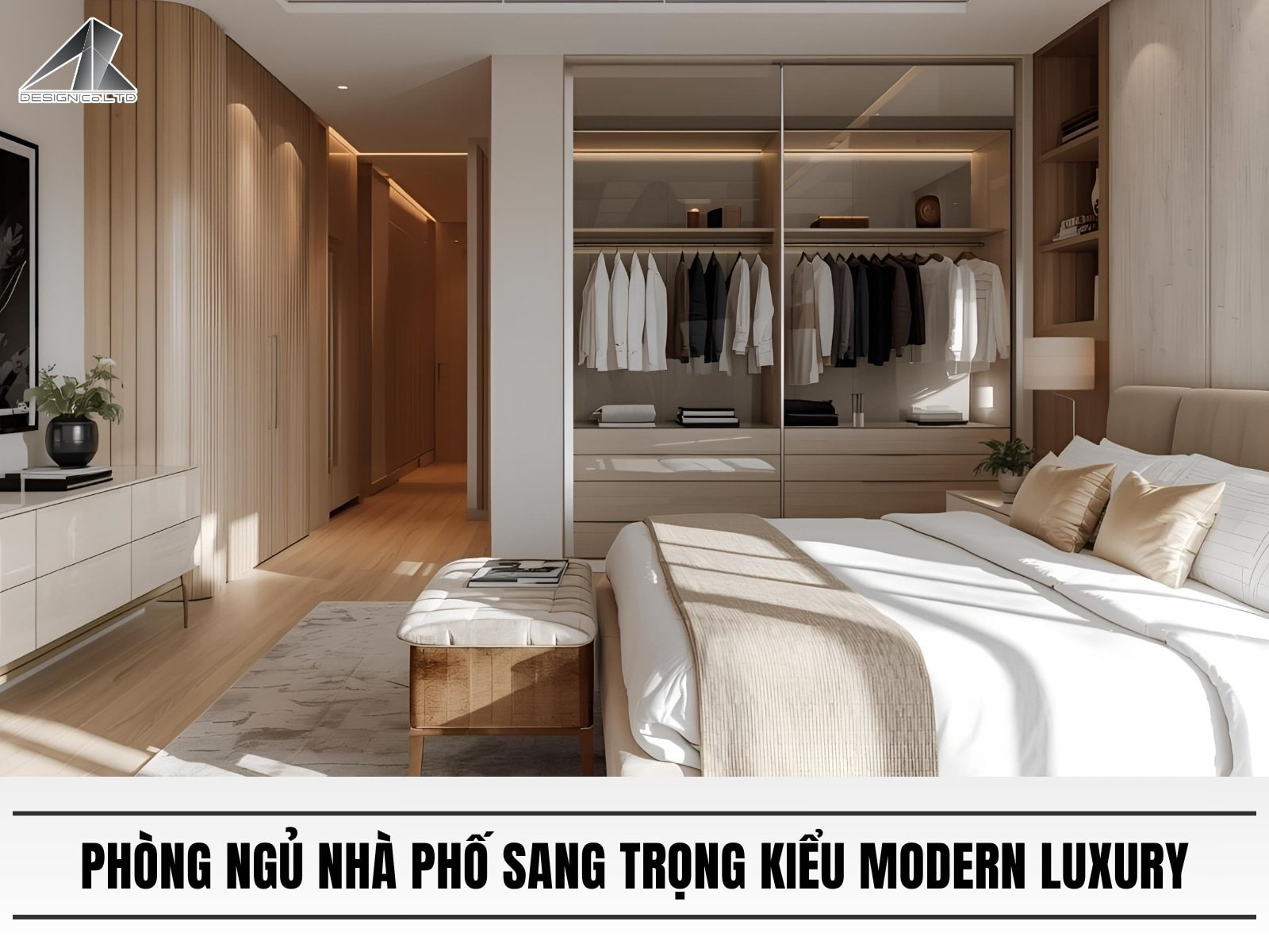 Phòng ngủ nhà phố sang trọng kiểu Modern Luxury