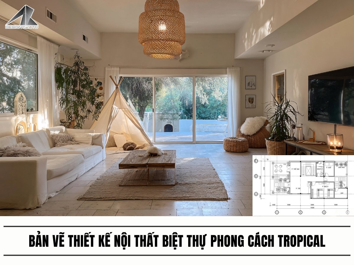 bản vẽ thiết kế nội thất biệt thự​ tropical