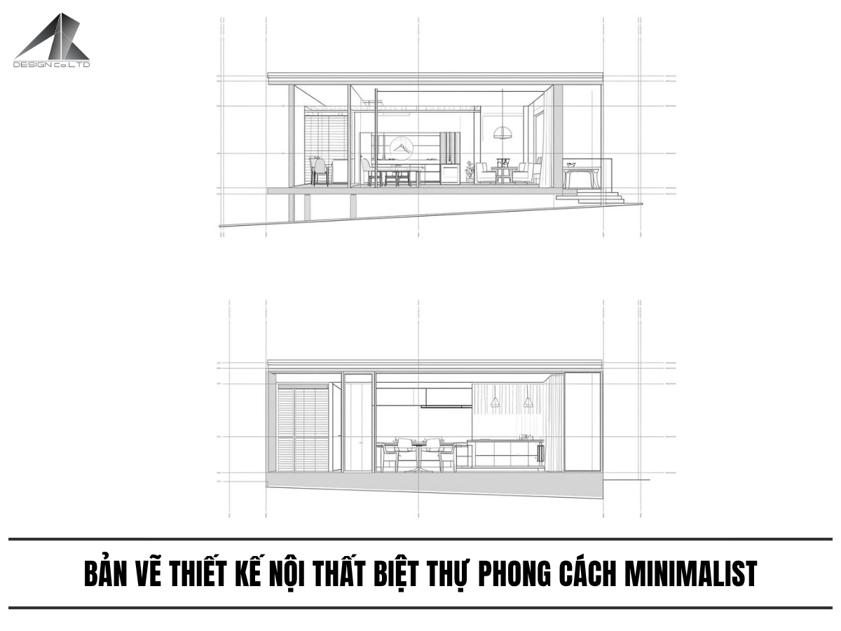 bản vẽ thiết kế nội thất biệt thự​ minimalist