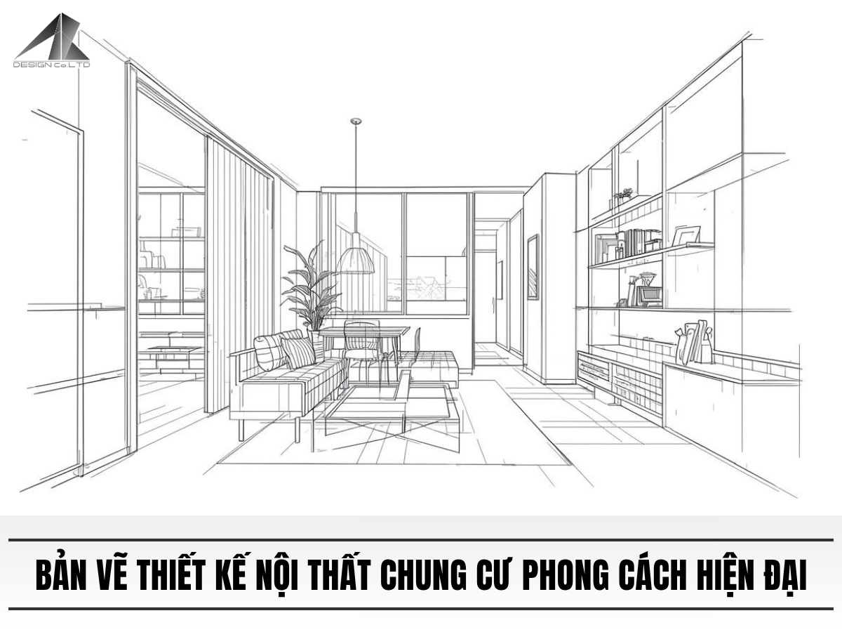 bản vẽ thiết kế nội thất chung cư​ hiện đại